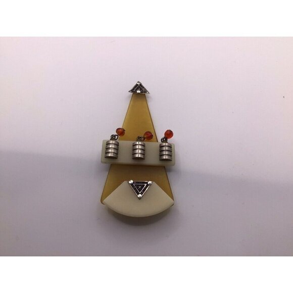 Effex Signed Brooch Pin Boho Artsy Design - Picture 3 of 5